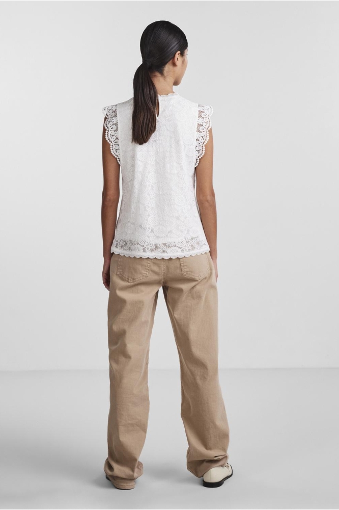 PCOLLINE SL LACE TOP NOOS BC 17120454 CLOUD DANCER